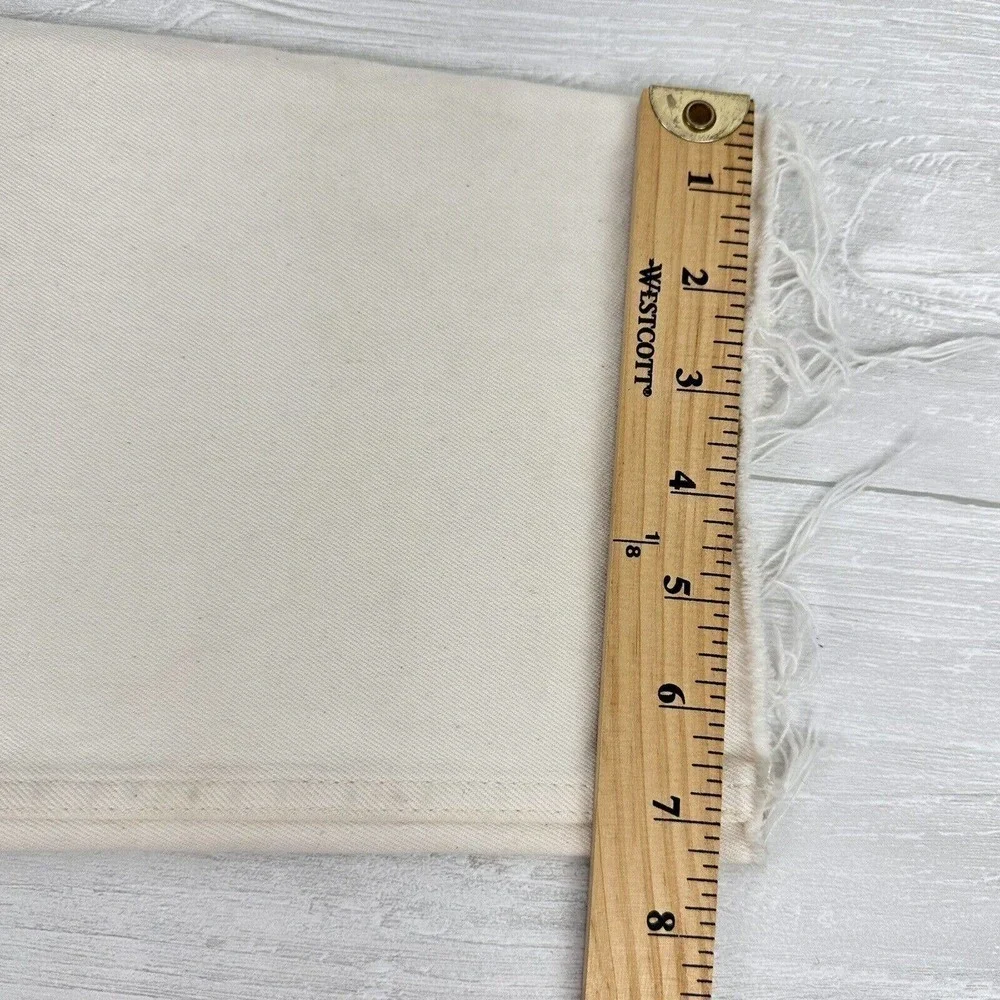 RE/DONE High Rise Stove Pipe Jeans Size 31 Vintage White Comfort Stretch Raw Hem
